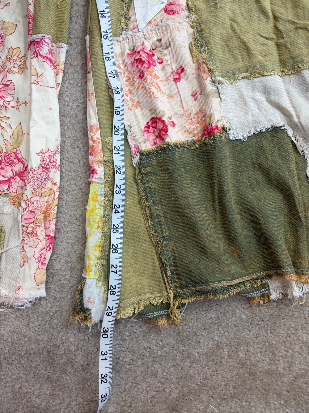 SOLD. New Oli & Hali Cape Pants Olive Patchwork Wide Leg Boho Pants Small NWT - Picture 8 of 8